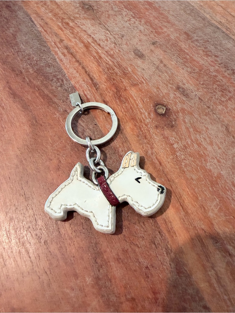 Coach Scottie Dog Keychain with Burgundy Collar